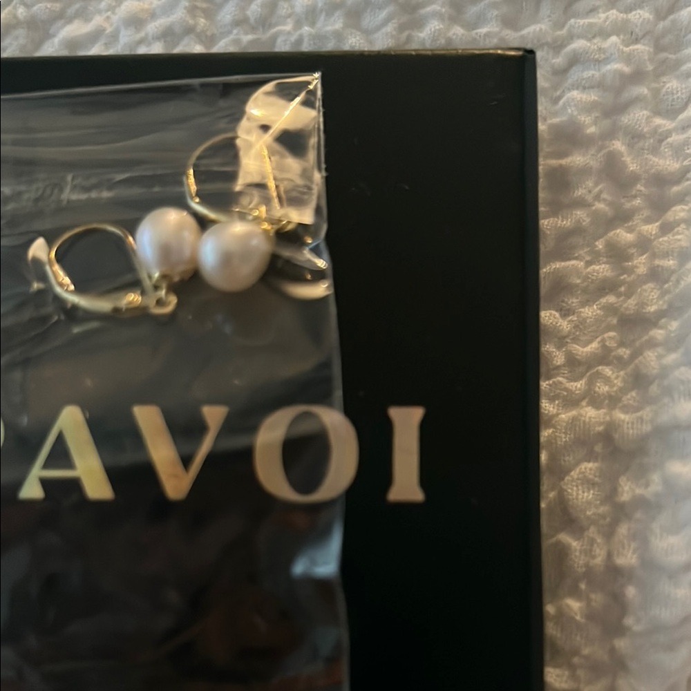 Gold and White Classic Earrings